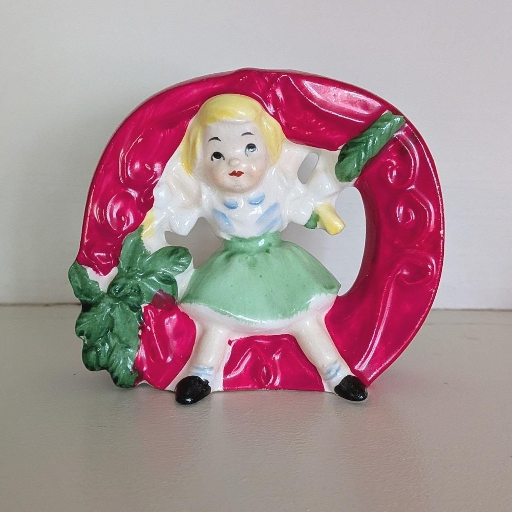 Vintage Tilso Japan Ceramic NOEL Christmas Kids Candle Holder Set 53/102 Kitsch - Picture 7 of 13